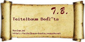 Teitelbaum Beáta névjegykártya